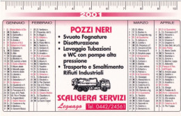 Calendarietto - Pozzi Neri - Scaligera Servizi - Legnago - Anno 2001 - Tamaño Pequeño : 2001-...