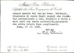 CARDINAL / CARDINALE PIETRO PALAZZINI ( PIOBBICO / PESARO ) BIGLIETTO INTESTATO CON AUTOGRAFO / AUTOGRAPH (20762) - Other & Unclassified