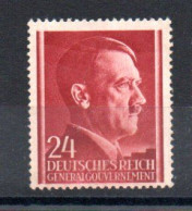 ALLEMAGNE - GERMANY - 1941 - IIIe REICH - EFFIGIE - FIGURE - GENERAL GOUVERNEMENT - OCCUPATION - 24 - - Occupazione 1938 – 45