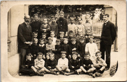 CP Carte Photo D'époque Photographie Vintage Enfant Mode école Maître Classe - Autres & Non Classés