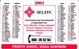 Calendarietto - Selfin - Anno 2001 - Formato Piccolo : 2001-...