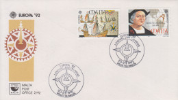 Enveloppe  FDC  1er  Jour    MALTE    Découverte  De  L' Amérique  Par  Christophe  COLOMB   EUROPA    1992 - 1992