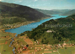 72627476 Ossiachersee Mit Ruine Landskron Alpen Fliegeraufnahme Ossiachersee - Sonstige & Ohne Zuordnung