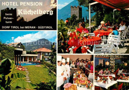 72627426 Dorf Tirol Hotel Pension Kuechelberg Beim Pulverturm Restaurant Swimmin - Autres & Non Classés