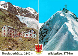 72626639 Breslauerhuette Berghaus Am Fusse Der Wildspitze Gipfelkreuz Oetztaler  - Other & Unclassified