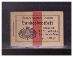 Dt- Reich (024301) Großherzogtum Baden Landesbrotheft Enthalted 15 Landesbrotmarken - Documentos Históricos