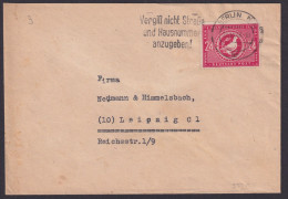 SBZ Brief EF 232 Volkskongreß Maschinen-St. Post Reklame Berlin N. Leipzig - Autres & Non Classés
