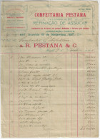 Brazil 1915 R. Pestana & Co Confectionery Invoice Issued In Petrópolis Federal Treasury Tax Stamp 300 Réis On The Back - Storia Postale