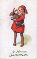 EASTER - A HAPPY EASTERTIDE - GIRL WITH RABBIT - Easter
