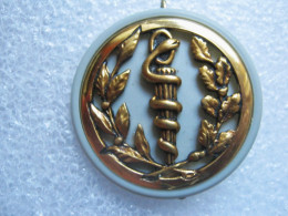 INSIGNE DE BERET + MACARON DU SERVICE DE SANTE DES ARMEES ETAT EXCELLENT FAB. COINDEROUX PARIS - Services Médicaux