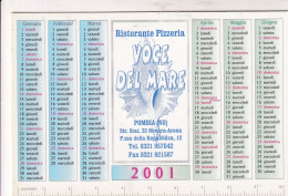 Calendarietto - Voce Del Mare - Pombia - Anno 2001 - Formato Piccolo : 2001-...