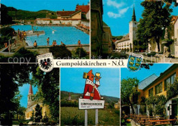 72624584 Gumpoldskirchen Niederoesterreich Schwimmbad Kirche Wegweiser Terrasse  - Otros & Sin Clasificación