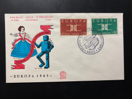 Enveloppe 1er Jour "EUROPA" 14-15/09/1963 - 1396/1397 - Historique N° 474B - 1960-1969