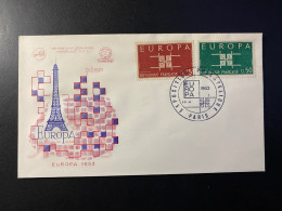 Enveloppe 1er Jour "EUROPA" 14/09/1963 - 1396/1397 - Historique N° 474 - 1960-1969