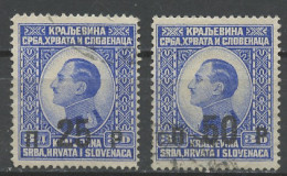 Yougoslavie - Jugoslawien - Yugoslavia 1925 Y&T N°168 à 169 - Michel N°186 à 187 (o) - Alexandre 1er Surchargé - Used Stamps