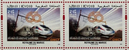 2024 - Mnh Pair Of 2 - National Railways Office, 60 Years - Marocco (1956-...)