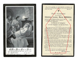 Celestina Mengels Sint Nikolaas Niklaas Waas Fairbourne Engeland England 1915 Litho Zilverdruk Doodsprentje Bidprentje - Obituary Notices