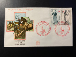 Enveloppe 1er Jour "Centenaire De La Croix Rouge" 07/12/1963 - 1400/1401 - Historique N° 477 - 1960-1969