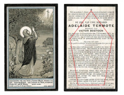 Adelaide Termote Victor Bostoen Hooglede Roeselare 1924 Litho Zilverdruk Doodsprentje Bidprentje - Obituary Notices