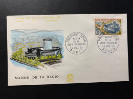 Enveloppe 1er Jour "Maison De La Radio-Télévision" 15/12/1963 - 1402 - Historique N° 478 - 1960-1969