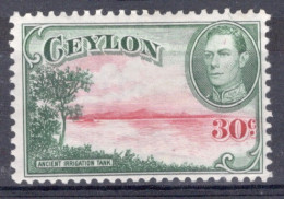 Ceylon 1938  George VI  single 30c Stamp  Issued As Part Of The Definitive Set In Mounted Mint - Ceylon (...-1947)