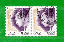 Italia ° - Anno 2002 - La Donna Nell'Arte. € 0,03. COPPIA.  Unif. 2646.  Usato - 2001-10: Usati