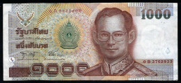 Thailand 2000 Banknote 1000 Baht P-108(4) Circulated With Fold + FREE GIFT - Thailand
