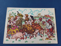 Andersen Fairy Tale - The Swineherd  - Old Postcard 1957 Pig - Fairy Tales, Popular Stories & Legends