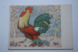 ROOSTER / COQ - Pinocchio Fairy Tale   - Old Postcard - 1956 - Vögel