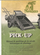 Feuillet  Publicitaire  AGRICOLE AGRICULTURE  Pick-up   Ets MACI HARSEWINKEL - Advertising