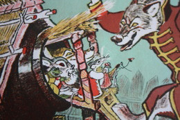 Russian  Fairy Tale - OLD USSR  Postcard   "TEREMOK " By Rachev - 1964 - Frog - Grenouille - Mosquito - Wolf - Mouse - Märchen, Sagen & Legenden