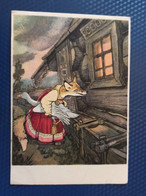 Russian Fairy Tale. "Fox And Goose"  - Illustrator Rachev - Old Postcard - 1956 - Märchen, Sagen & Legenden