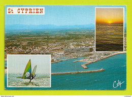 66 SAINT CYPRIEN N°6549 Vue Générale Coucher De Soleil Planche à Voile En 1986 - Saint Cyprien