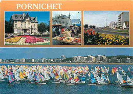 44 - Pornichet - Multivues - La Mairie Le Marché Le Boulevard De L'Océan Et Régate De Planches à Voile - Flamme Postale  - Pornichet