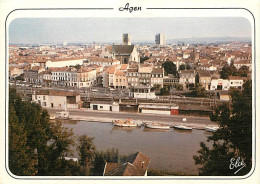 47 - Agen - Vue D'ensemble, Au Premier Plan Le Canal Du Midi - CPM - Voir Scans Recto-Verso - Agen