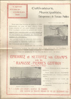PAGE  Publicitaire  AGRICOLE AGRICULTURE  Ramasse Pierres GEFFROY  Nogent-le-Roi - Reclame