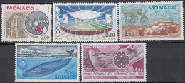 MONACO  1581-1585, Gpostfrisch **, Ereignisse: Schule, Sport, Automobil, Wale, Weltkommunikationsjahr, 1983 - Ungebraucht