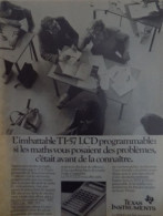 Publicité De Presse ; La Calculatrice Texas Instruments TI-57 LCD - Publicidad