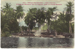 Afrique Occidentale Cote D'Ivoire Village De Mousson Sur La Lagune, Près De Grand Bassam 974, Rare En Couleurs - Costa De Marfil