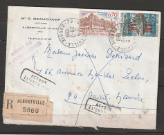 Lettre Recommandée Albertville 28.02.1969 -  RETOUR A L'ENVOYEUR - Cartas & Documentos