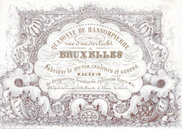 BRUXELLES  Fabrique De Vernis Couleurs De BASSOMPIERRE Rue D'Anderlecht Carte De Visite Porcelaine Années 1850 - Visitenkarten
