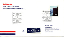 Norway Lufthansa First Flight Oslo - Frankfurt 1-4-1977 - Covers & Documents