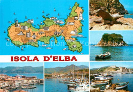 72618414 Isola D Elba Hafen Kueste Insel Landkarte Italien - Sonstige & Ohne Zuordnung