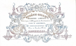BRUXELLES Mécanicien Lampiste GILLET Eugène Carte De Visite Porcelaine Années 1850 Format A5 - Visiting Cards