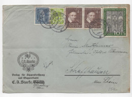 LETTRE COVER 700 JAHRE MARIENKIRCHE LUBECK 24.12.51 +AFFR. DEUTSCHE FLENSBURG PR SCHAFFAUSEN RHIN BRIEFMARKEN - Sonstige & Ohne Zuordnung