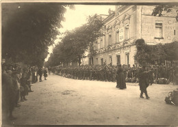 Doué La Fontaine * RARE * Mobilisation Devant Café Restaurant Hôtel De La Gare * Militaria * Photo Ancienne 18x13cm - Doue La Fontaine