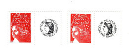 Luquet TVP Rouge RF Personnalisé Cérés YT 3417a + 3587A Papier LUMI + Papier MAT. Cotes YT : 10 €, Maury 5 + 5a : 13 €. - Unused Stamps