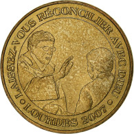 France, Jeton Touristique, Lourdes, Réconciliation Avec Dieu, 2007, Or - Sonstige & Ohne Zuordnung