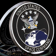 Pièce Médaille NEUVE Plaquée Argent - US Space Force Department Of The Air Force - Autres & Non Classés