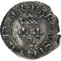 France, Charles VI, Florette, 1417-1422, Rouen, Billon, TB+, Duplessy:387 - 1380-1422 Carlos VI El Bien Amado